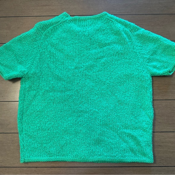 Vintage Tanner Womens Open Knit Cardigan Short Sleeve Grandma Cottage Core Green - Picture 8 of 8